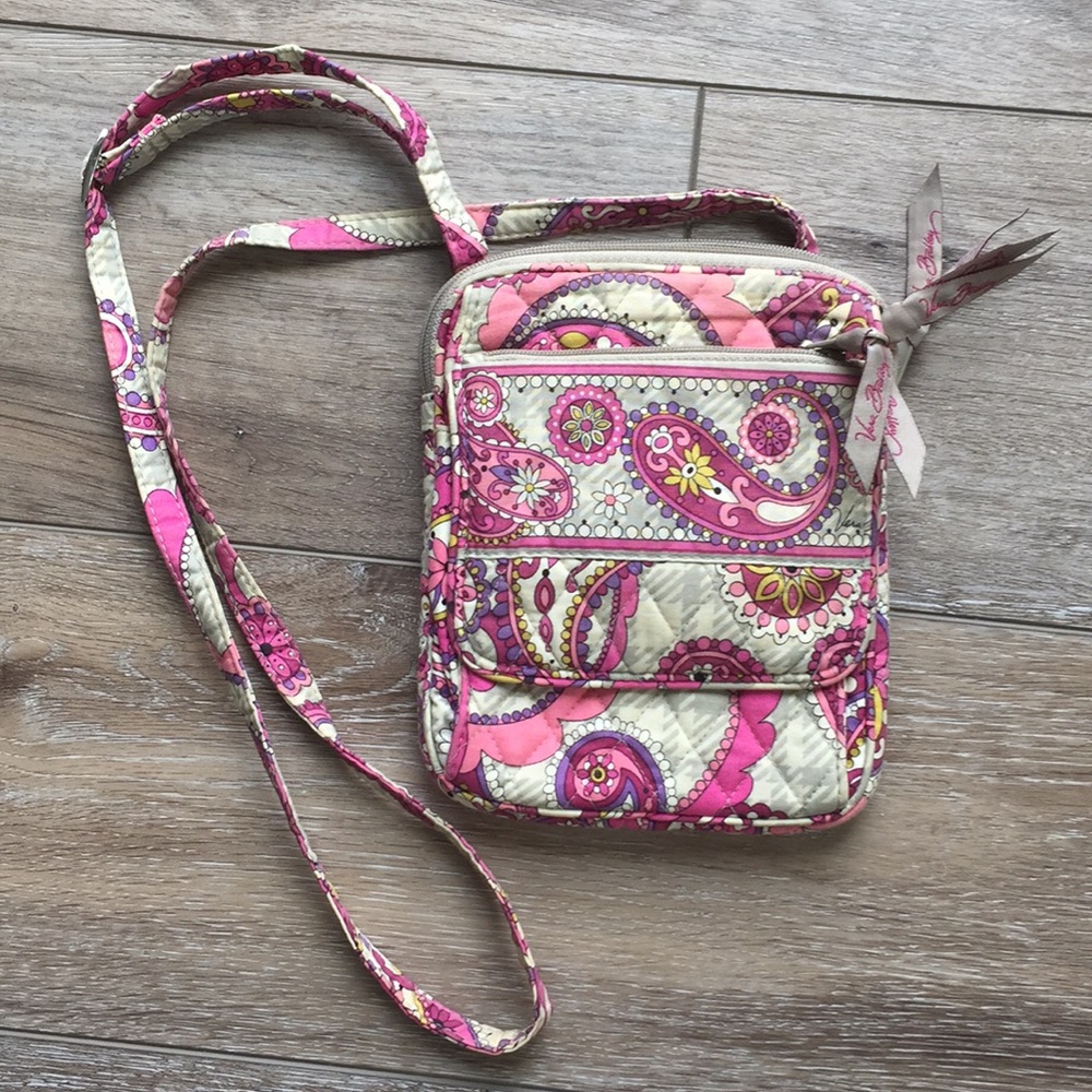 Vera Bradley Pink and Gray Paisley Crossbody